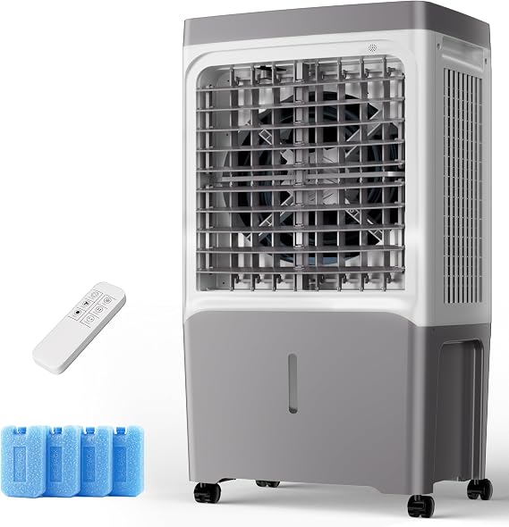 Uthfy Swamp Cooler, 2800 CFM Evaporative Air Cooler with 7 Gal Water Tank, Remote Control, 12 H Timer, 120 Oscillation, 3 Speed, Portable Air Conditioners Cooling Fan for Room, Patio, Garage, 36 Inch