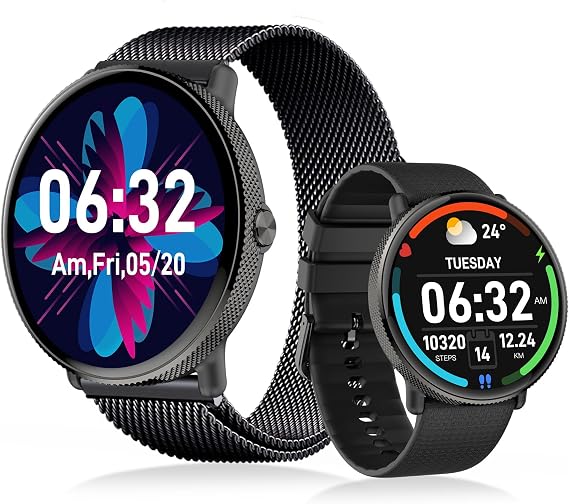 Goodatech 1.43" AMOLED SmartWatch for Men and Women, Black