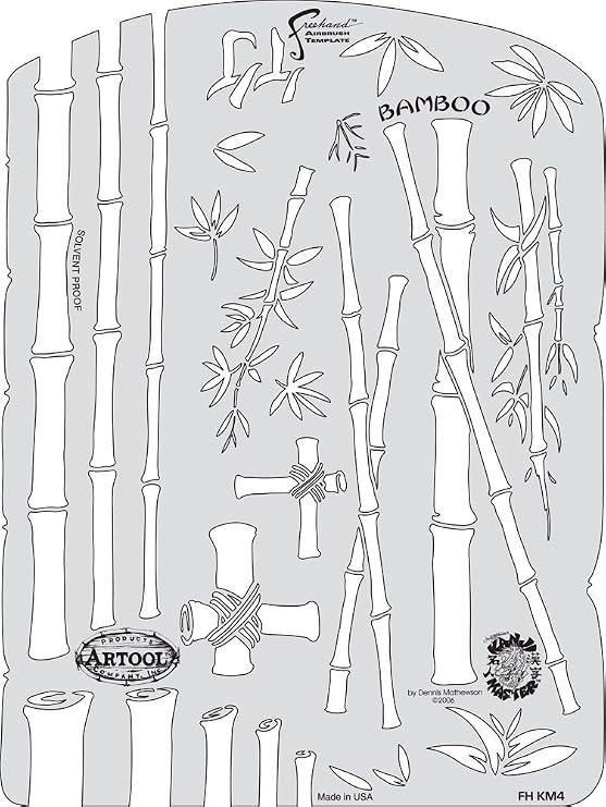 Artool Freehand Airbrush Templates, Kanji Master Bamboo