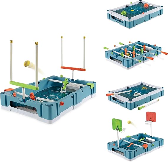 EastPoint 5-in-1 Stadium Game Center, Foosball Table, Arcade Games, Teal