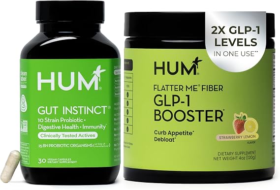 HUM Flatter Me Fiber Supplement and Gut Instinct Daily Probiotics
