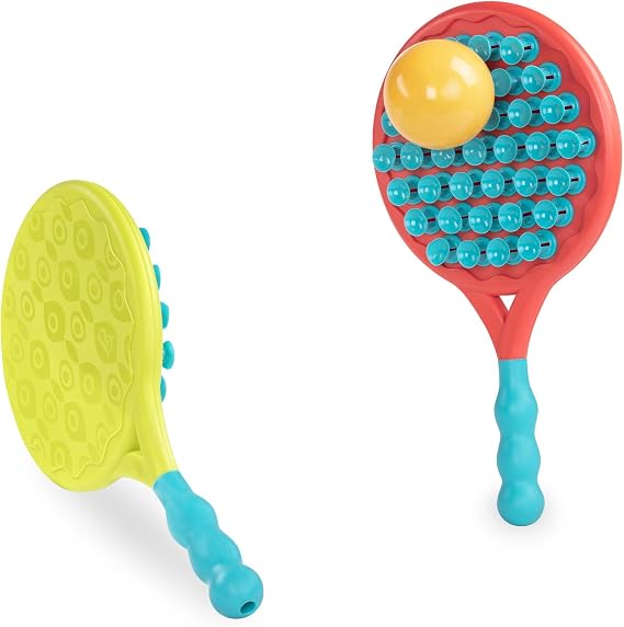 B. toys Paddle Popper Paddle Game Set 2 Suction Paddles & Ball Catch & Toss Sports Games Outdoor Playset for Kids 3 Years +