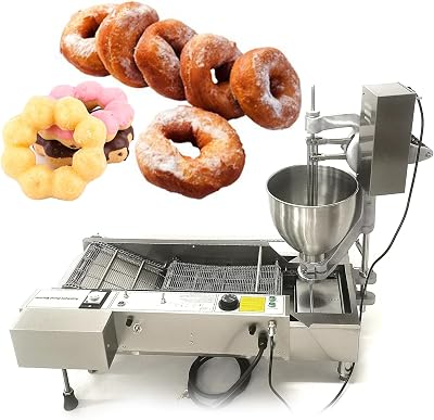 Kolice Commercial Automatic Frying Donut Making Machine, Heavy Duty Doughnut Machine with 3 Different Molds to Make BallFlowerRing Shaped Donuts, Dia: 1.18~4.72 inches
