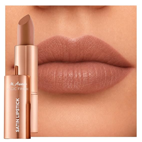 M. Asam Magic Finish Satin Lipstick (0.14 Oz) in a Hazelnut Shade, Long-lasting, Silky matte finish without drying out, creamy texture nourishes with Hyaluronic Acid | Long-lasting, Silky matte finish without drying out, creamy texture nourishes with Hyaluronic Acid
