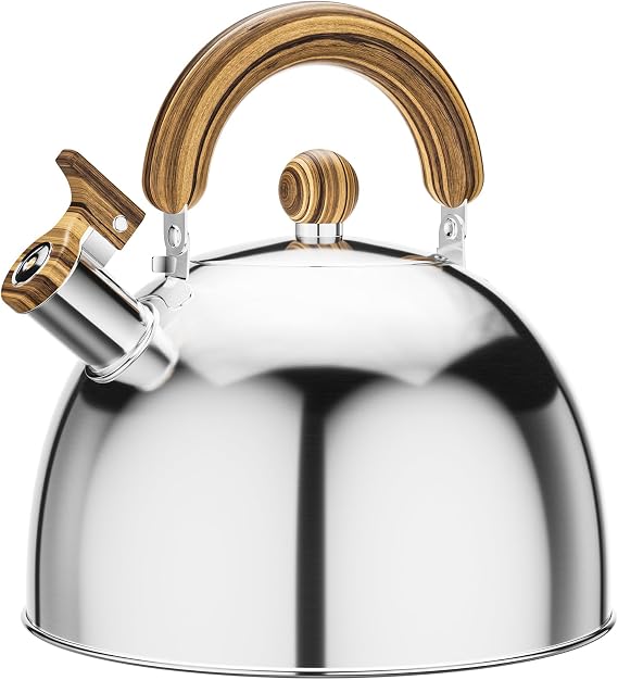 4.2 Quart Tea Kettle Stovetop Whistling for Stove Top, Handle Silver
