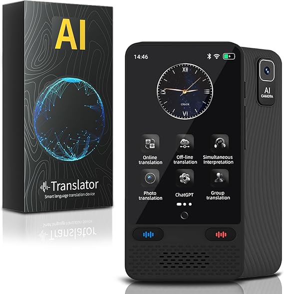 Language Translator Device No WiFi Needed, Real Time Two Way Language Translator 138 Languages Supported, Online/Offline/AI/Voice/Photo Translation, Instant Translator for Business, Learning & Travel