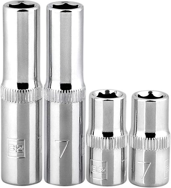 BRAZEN 7mm Socket Four Pack (1/4" Drive, Multi Type)