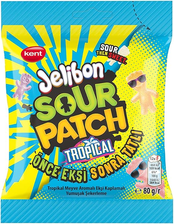 Jelibon Sour Patch Kids Tropikal Meyve Aromalı Şekerleme 80g