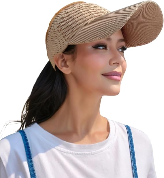 Knitted Sun Visor Hat Outdoor Sports Running Summer Elastic Cap for Women Men Adults