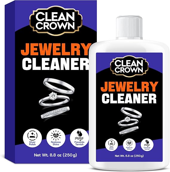 Silver Jewelry Cleaner (8.8 Oz), Silver Cleaner Jewelry Tarnish Remover, Sterling Silvers Polish Cleaners, Metal Polish for Chrome, Aluminium, Brass, Copper, Sterling Silvers and Jewellery