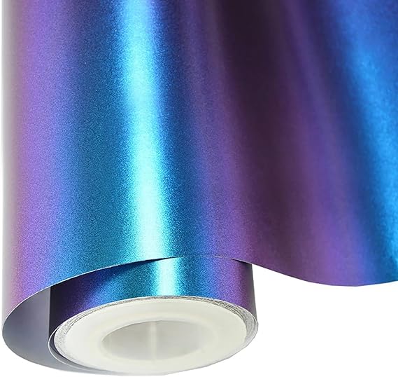 VINYL FROG Chameleon Car Wrap 11.81"x60" Purple to Blue Matte Metallic Vehicle Film Stretchable Air Release Car Wrap Vinyl for DIY Decals