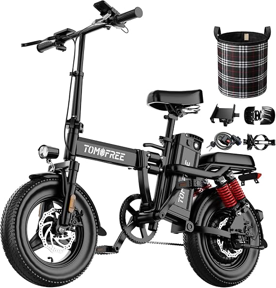 14" Electric Bike for Adult, 48V 20AH /22.5Ah, 70/75 Miles Long Range Ebike, Fast Electric Bicycles for Commute with 2 Seats