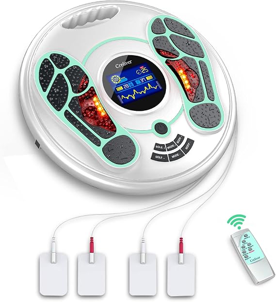 Creliver EMS & TENS Foot Stimulator Massager-FSA or HSA Eligible-Electric Foot Stimulator with Remote Control Improves Circulation, Feet Legs Nerve Muscle Stimulator Relieves Body Pains, Neuropathy