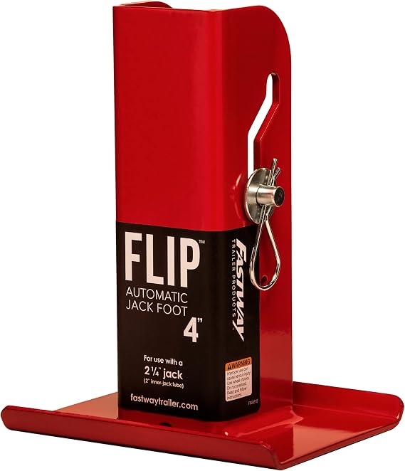 Fastway FLIP 88-00-4500 Trailer Tongue Automatic Fold-Up Jack Foot Plate for 2 1/4" Jacks--4" extension (2-Inch inner Jack Tube)