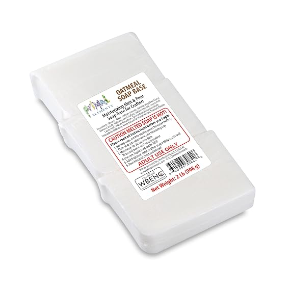 Primal Elements Oatmeal - Moisturizing Melt and Pour Glycerin Soap Base for Crafting and Soap Making, Easy to Cut - 2 Pound