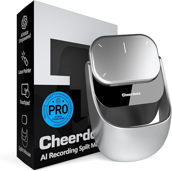 Cheerdots 2 AI Magnetic Detachable Mouse with Smart Voice-to-Text, Portable Air Mouse Presentation Pointer for Travel and Work, Compatible with Mac/Windows(AI Version)