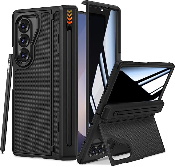 Ruky for Z-Fold-6-Case with Privacy Screen Protector & S Pen Holder, Black