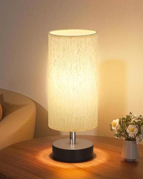 PartageiZ Small Table Lamp for Bedroom - Bedside Lamps for Night Stands
