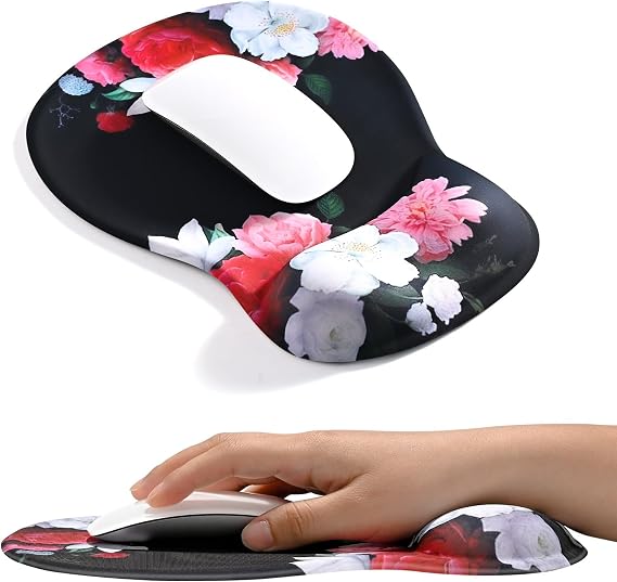 EooCoo Mouse Pad with Gel Wrist Rest, Ergonomic Mousepad Wrist Alignment