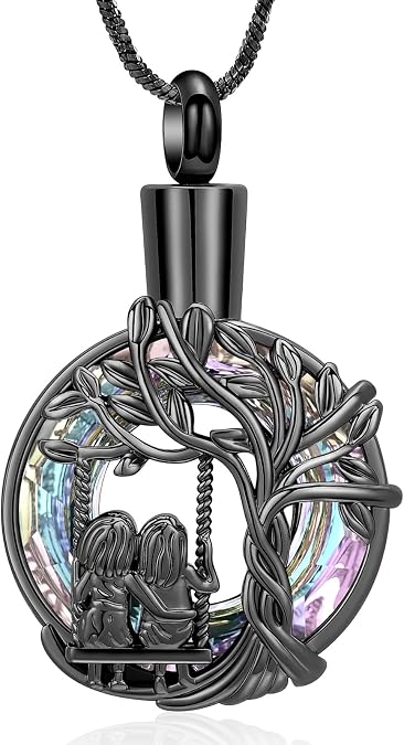 Yinplsmemory Cremation Jewelry Tree of Life Urn Necklace for Women Ashes Keepsake Jewelry for Sister for Ashes