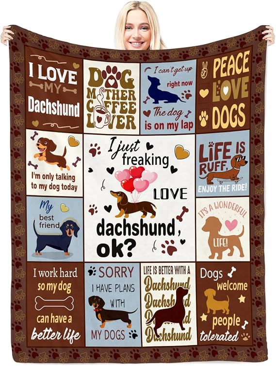 Dachshund Gifts for Men Women,Sausage Dog Present Blanket Dog Lover Gifts