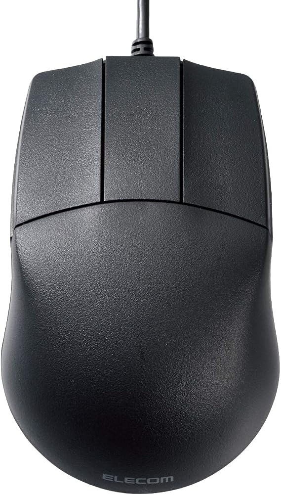 ELECOM Wired Mouse M Size 3 Buttons CAD-Specific Wheel-less Symmetric Left and Right 600/1200 Count 2-Step Adjustment Black M-CAD01UBBK