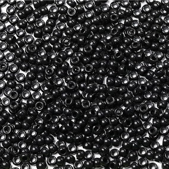 Bala&Fillic 6x9mm Black Pony Beads with Smooth Surface 1000pcs