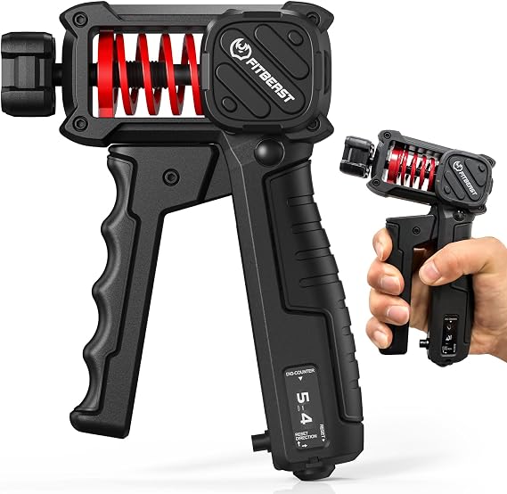 FitBeast Grip Strength Trainer with Built-In Counter, Adjustable Hand Gripper Strengthener 30130LB, Forearm Strengthener for Office & Home Training