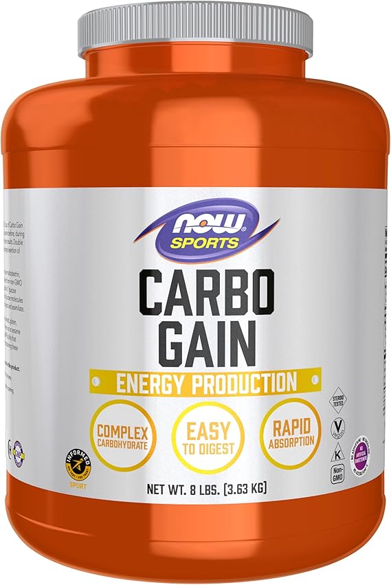 NOW Foods Sports Nutrition, Carbo Gain Powder Maltodextrin, Rapid Absorption, Energy Production, 8-Pound