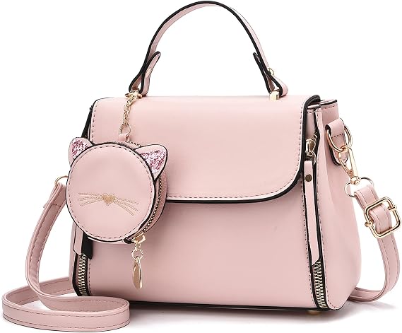 I IHAYNER Fashion Purses and Handbags for Women Top Handle Bag Girls Small Crossbody Shoulder Bag for Ladies with Kitty Purse