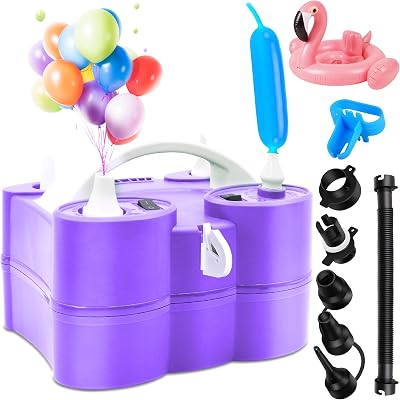 Nestling Balloon Pump, 3-in-1 Portable Electric Air Pump for Inflatables and Balloons, Balloon Inflator for Latex 260q Foil Balloons, Inflator Deflator for Swimming Pool and Vacuum Bag