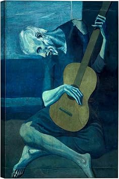ELITEART-The Old Guitarist by Pablo Picasso Oil Painting Reproduction Giclee Wall Art Canvas Prints