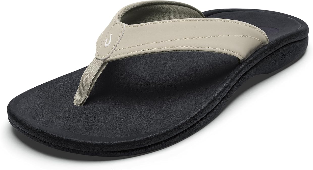 OluKai Ohana Koa Men's Beach Sandals, Quick-Dry Flip-Flop Slides, Water Resistant & Lightweight, Compression Molded Footbed & Soft Comfort Fit