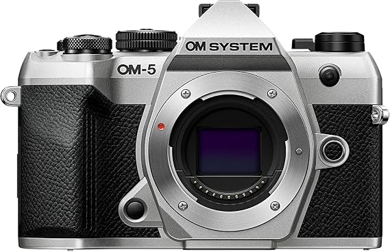 OM SYSTEM OM-5 Mark II Silver MFT Camera, 20 MP Sensor, 5-Axis IS,