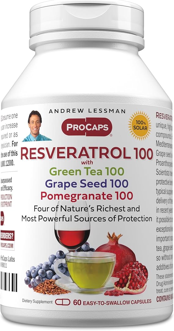 Andrew Lessman Resveratrol with Green Tea, Grape Seed & Pomegranate, 60 Ct