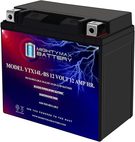 Mighty Max Battery YTX14L-BS Battery for Harley-Davidson 1200 XL, XLH Sportster 04-'14
