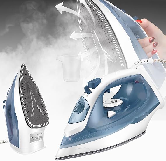 Steam Generator Iron Steam Iron,Powerful Mini Iron 2400W with 5 Steam Modes,Vertical Steam with Non-Stick Soleplate,Steam Shot 40g Continuous Steam with Self-Cleaning&350ML Water Tank