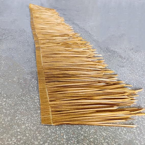 Fireproof Straw Roof Thatch Cuttable Thatch Roofing Synthetic Hut Grass Roof Indoor Outdoor Artificial Palm Thatch for Bar Wooden House(3m/9.8ft)