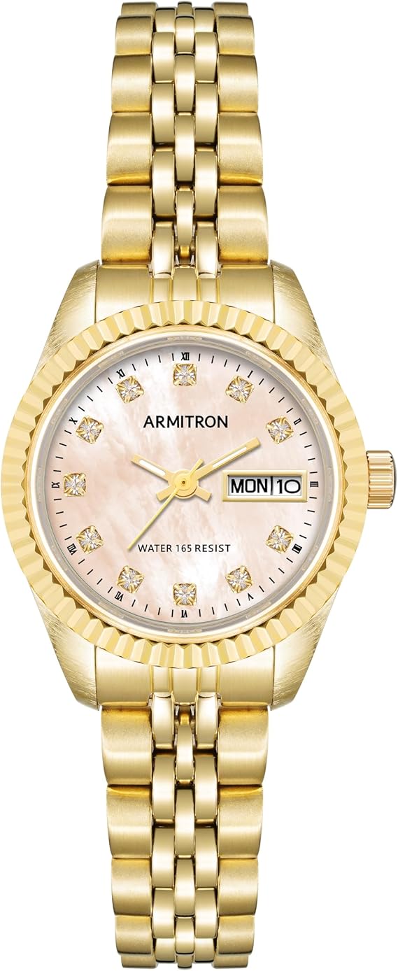 Armitron Women's Genuine Crystal Accented Day/Date Function Bracelet Watch, 75/2475