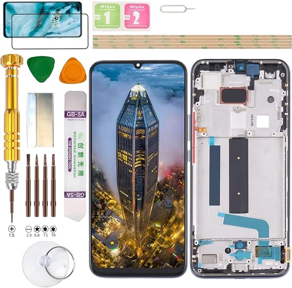(No Fingerprint) LCD Display Assembly for Xiaomi Mi 10 Lite 5G M2002J9G Screen Replacement kit (Black)