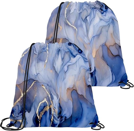 Art Marble Drawstring Backpack: Your Waterproof Sports Storage Solution - Stylish Gymnastics Grip Bag for Men and Women(21.2"17.3")