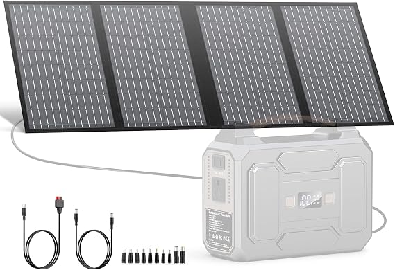 60W Portable Solar Panels, Foldable Solar Panel Charger for Power Station