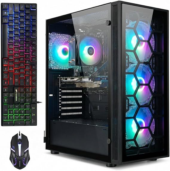 STGAubron Gaming PC Desktop,Core I7,RTX 2060 Super 8G,32G RAM,1TB SSD | Gaming Computer Tower for Streaming,Video Editing,Home,School,I7 up to 3.9GHz,ARGB Fan,WiFi 6,BT 5.0,4K DP,HDMI,Win11 Home