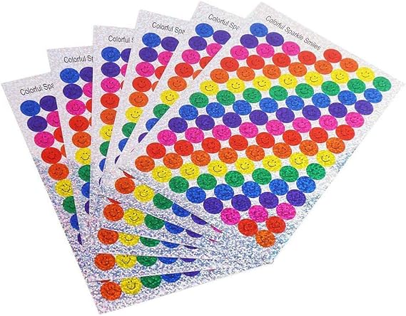 600 Pieces Sparkly Smiles Stickers Teacher&Parent Reward Stickers Chidren's Day