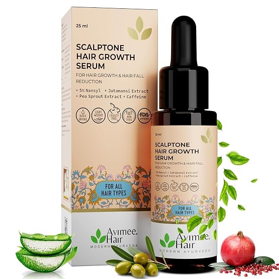 Avii/me.e Herbal Scalptone Hair Growth Serum | Scientifically Proven Formula | Enriched with Nansyl & Green Tea Extract | For Hair Growth & Hair Fall Reduction | 25 ml
