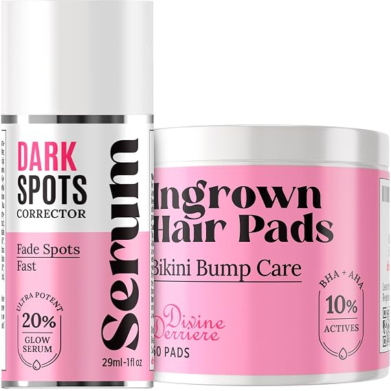 Save 18% on The Skin Care Solution For Dark Spots, Razor Bumps, Ingrown Hair & Razor Burns Includes Our Ultra Potent Brightening + Razor Bumps Pads For an Ultra Clear & Glowing Skin