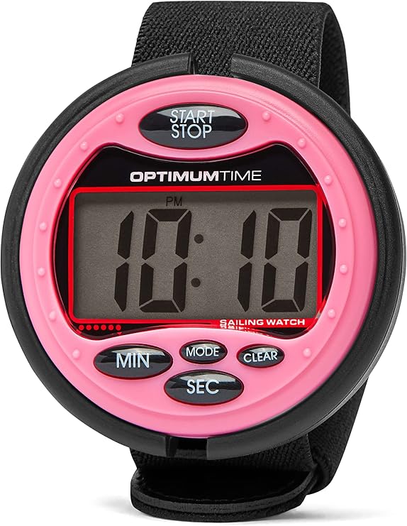 Optimum Time Series 3 Sailing Yachting and Dinghy Watch Pink - Large 65mm Overall ABS case - Jumbo Plastic case - 1 Row Display