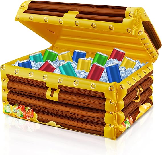 Cunhill 1 Piece Inflatable Treasure Chest Cooler Blow up Drink Cooler