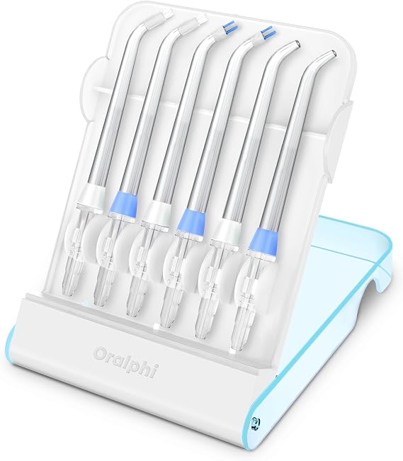 Replacement Tips for Waterpik Water Flosser (2 Classic Jet Tips + 2 Orthodontic Tips + 2 Plaque Chaser Tips+ Storage Case Combo)