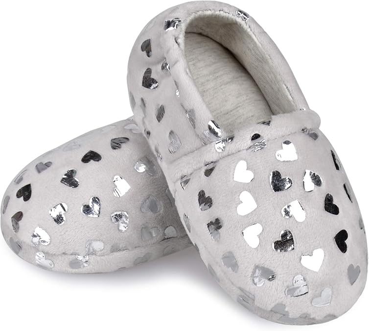 MIXIN Girls Slippers Mermaid Princess No-Slip Memory Foam Slippers Soft Rubber Sole House Shoes for Bedroom Indoor Outdoor (Toddler/Little/Big Kid)